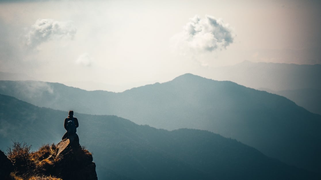 person on mountain