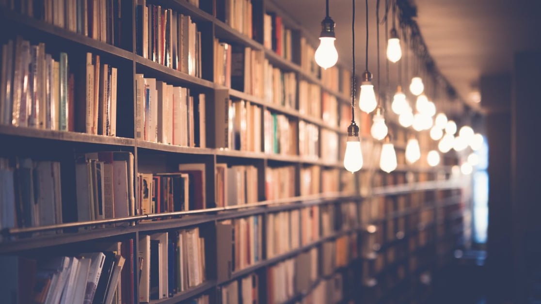 bookshelf with lights