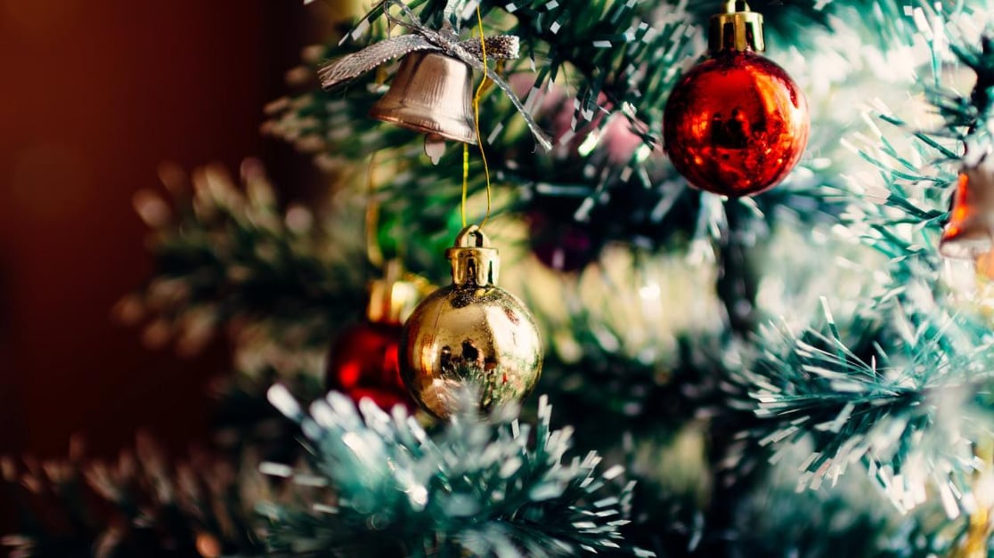 ornaments on a Christmas tree
