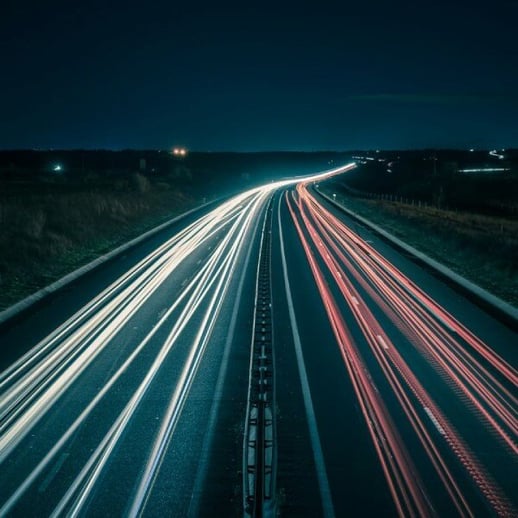 fast lights on a highway